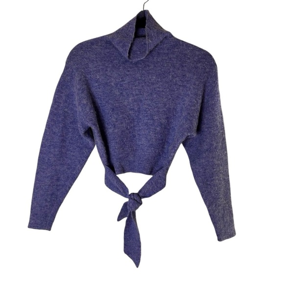 Aritzia Wilfred Lorin Turtleneck Knit Tie Front Sweater-Wool Alpaca- XXS - Picture 3 of 10
